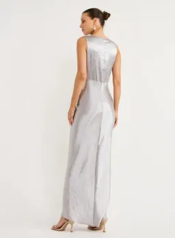 One Fell Swoop Gaia Dress In Mercury Silver Size AU 8 for rent on The Volte - image 4