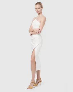 Manning Cartell Canvas Raffia Midi Dress White Size AU 6 for rent on The Volte - image 2