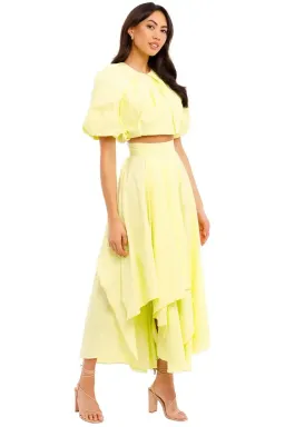 Ginger & Smart Euphoria Top and Euphoria Skirt Set Citron Yellow Size AU 12 for rent on The Volte - image 2