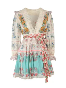 Zimmermann Clover Patched Wrap Mini Dress Multi Size 0 / AU 6 for rent on The Volte - image 3