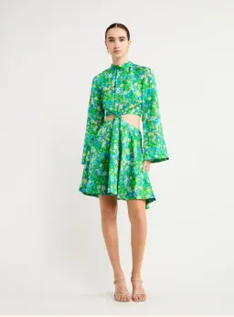 Alemais Cassandra Cut Out Mini Dress In Turquoise Size 8 for rent on The Volte - image 1