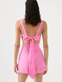 Aje Paper Bag Shorts & Tie Back Top Two Piece Set in Pink Size 10 & 8 for rent on The Volte - image 3