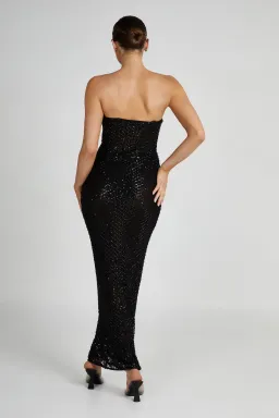 Meshki Gemma Strapless Sequin Maxi Dress Black Size M / AU 10 for rent on The Volte - image 3