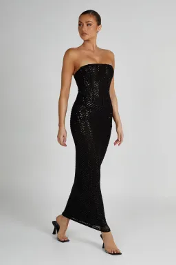 Meshki Gemma Strapless Sequin Maxi Dress Black Size M / AU 10 for rent on The Volte - image 6