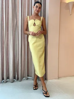 Camilla and Marc Brixton Midi Dress Mustard Yellow Size AU 6 for rent on The Volte - image 1