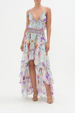 Camilla Double Layer Hem Skirt Love Web Print Size AU 8 for rent on The Volte - image 1