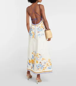 Zimmermann The Halcyon Slip Dress in Orange/Blue Floral Size 0/Au 8 for rent on The Volte - image 2