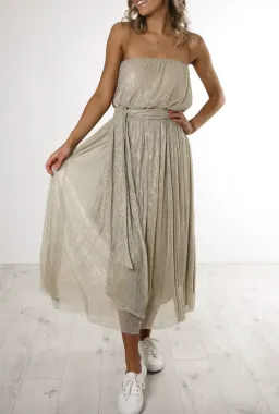 Misha Francesca Strapless Dress Gold Size 8 for rent on The Volte - image 1