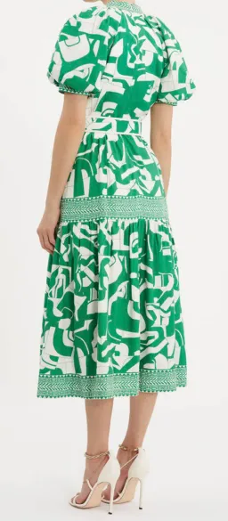 Rebecca Vallance Buttercup Midi Dress Green Print Size 8 for rent on The Volte - image 3