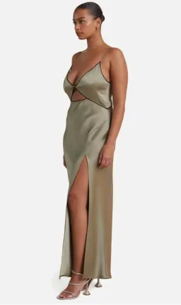Bec & Bridge Hazel Maxi Dress in Olive Size 6 for rent on The Volte - image 2