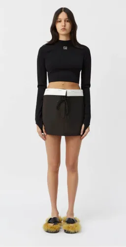 Camilla and Marc Conrad Mini Skirt Black Size 8 for rent on The Volte - image 3