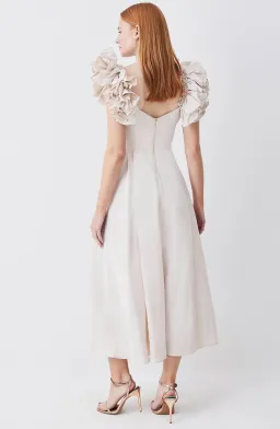 Karen Millen Lydia Millen Petite Taffeta Ruffle Woven Dress Ivory Size XS / AU 6 for rent on The Volte - image 2