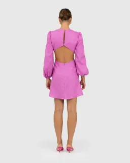 The Wolf Gang Safi Linen Cut Out Dress Pink Size XXS/Au 4 for rent on The Volte - image 4