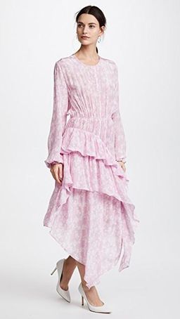 Preen Line Eden Floral Print Ruffle-Trimmed Crepe Dress for rent on The Volte - image 1
