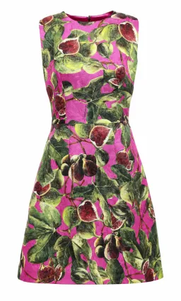 Dolce and Gabbana Sleeveless A-Line Brocade Mini Dress Fig Print Size M / AU 10 for rent on The Volte - image 4