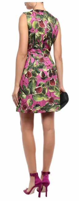 Dolce and Gabbana Sleeveless A-Line Brocade Mini Dress Fig Print Size M / AU 10 for rent on The Volte - image 3