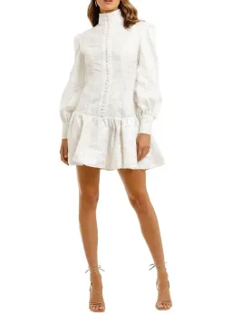 Leo & Lin The Transcendence Rose Lace Short Dress White Size 14 for rent on The Volte - image 3