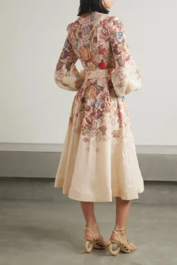 Zimmermann Luminosity Buttoned Midi Dress Floral Size 1/Au 10 for rent on The Volte - image 2