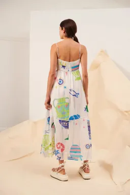 Kate Ford Pella Ladder Bustier Dress Multi Print Size 0 /Au 6 for rent on The Volte - image 3