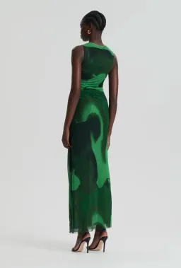 Scanlan Theodore Italian Watercolour Print Dress Green Size 8 for rent on The Volte - image 3