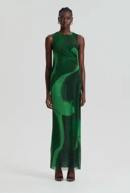 Scanlan Theodore Italian Watercolour Print Dress Green Size 8 for rent on The Volte - image 1