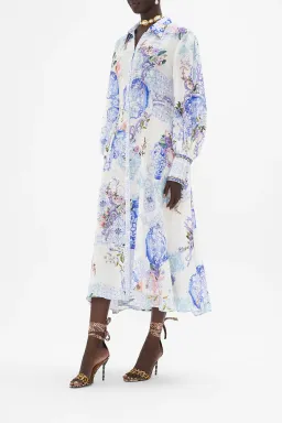 Camilla Waist Tie Shirt Dress Paint Me Positano Size AU 12 for rent on The Volte - image 3