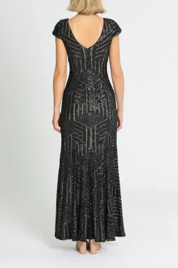 L'amour Karla Sequin Gown Black Size AU 14 for rent on The Volte - image 3
