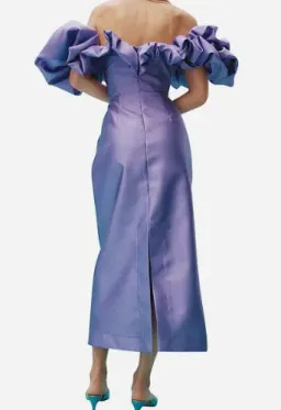 Alemais Suzi Off Shoulder Midi Dress Violet Size 8 for rent on The Volte - image 2