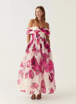 AJE Cordelia Corseted Maxi Dress Falling Florals Size 8 for rent on The Volte - image 2