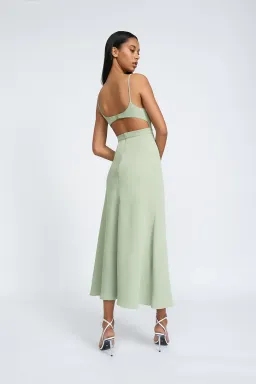 By Johnny Callia Wire Midi Dress Green Size 10 for rent on The Volte - image 3