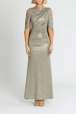 Montique Lana Metallic Gown Gold Size 8 for rent on The Volte - image 1