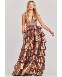 LoveShackFancy Bexlie Maxi Halter Dress Floral Size S / AU 8 for rent on The Volte - image 1