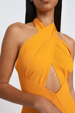 By Johnny Zina Midi Dress Orange Size 6 for rent on The Volte - image 6