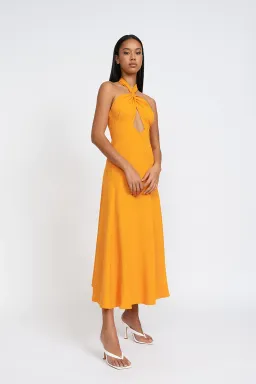 By Johnny Zina Midi Dress Orange Size 6 for rent on The Volte - image 2