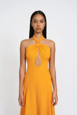 By Johnny Zina Midi Dress Orange Size 6 for rent on The Volte - image 5