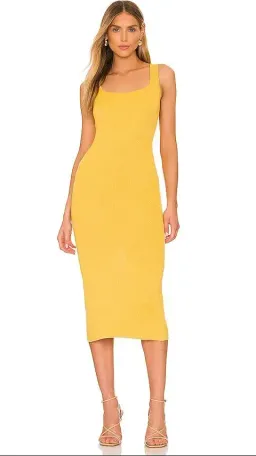 Majorelle Dress Betrys Tie Back Midi Yellow Gold Size S/ AU 6 for rent on The Volte - image 1