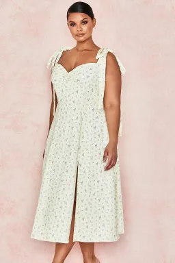 House of CB Alicia Sundress Midi Lemon Floral Print  Size L / AU 14 for rent on The Volte - image 3