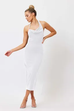 Bianca & Bridgett Mia Pearl Midi Dress White Size AU 10 for rent on The Volte - image 1