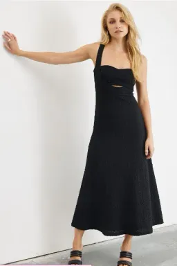 Sovere Kaya Midi Dress Black Size 6  for rent on The Volte - image 5