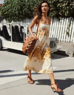 Zimmermann Aliane Scallop Midi Dress in Amber Floral Size 0P / AU 4 - 6 for rent on The Volte - image 3
