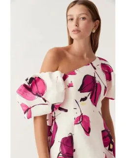 AJE Arista Tulip Sleeve Midi Dress Falling Floral Size 10 for rent on The Volte - image 3