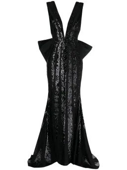 Rebecca Vallance Davina Bow-detailed Gown Black Size 14 for rent on The Volte - image 3
