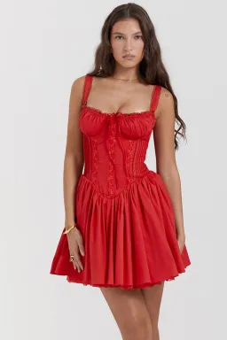 House Of CB Pietra Corset Mini Dress Red Size M / AU 10 (Longer length) for rent on The Volte - image 5