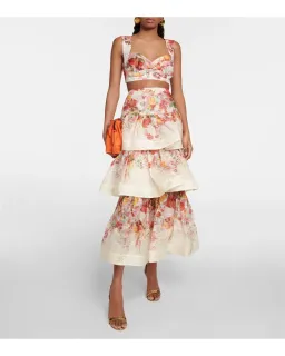 Zimmermann Elka Poppy Wonderland Bralette & Maxi Skirt Set Floral Size 0/AU 8 for rent on The Volte - image 1