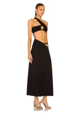 Christopher Esber Looped Torso Rib Maxi Dress Black Size 6 for rent on The Volte - image 1