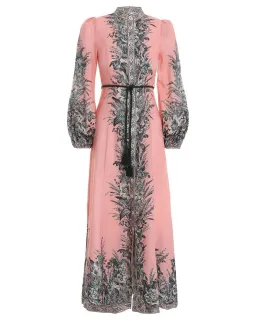 Zimmermann The Moonshine Billow Long Dress in Pink Lily Size 2 / AU 12 for rent on The Volte - image 2