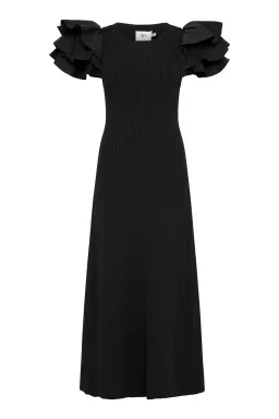 Aje Questa Puff Midi Dress Black Size 16 for rent on The Volte - image 3