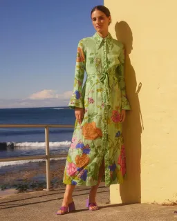 Alemais Olivia Midi Shirtdress Floral Size 10 for rent on The Volte - image 7