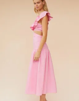 Suboo Rosanna Cut Out Ruffle Maxi Dress Pink Size XS / AU 6 for rent on The Volte - image 4