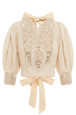 Alemais Violeta Tie Back Top Cream Size 6 for rent on The Volte - image 6